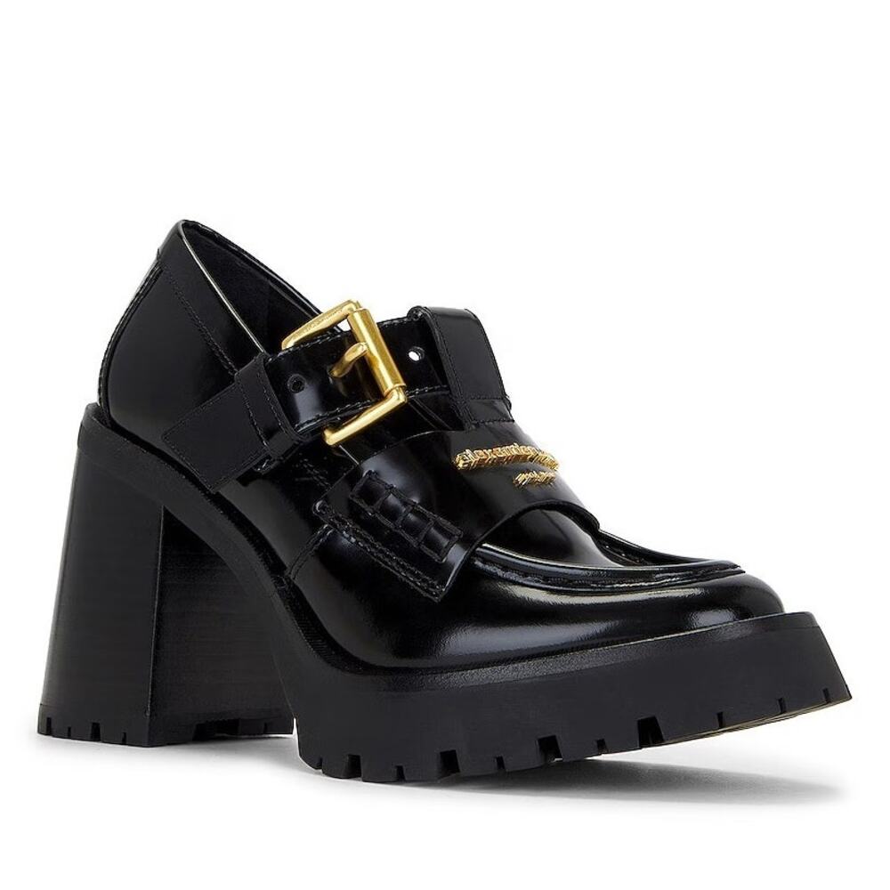 Alexander Wang Carter Platform Chunky Loafer Pump Leather Y2K Fall Statement 7.5